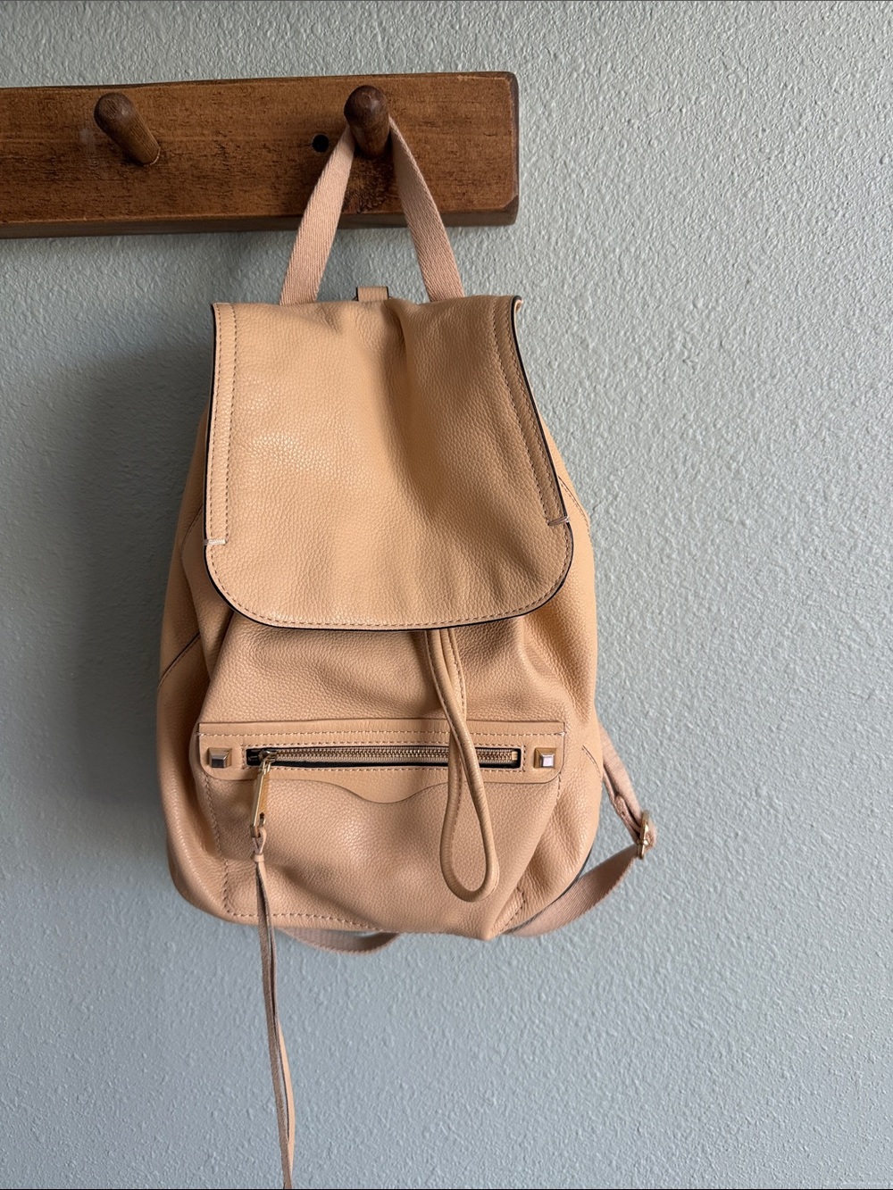 Rebecca Minkoff Beige Leather Mini Backpack Purse